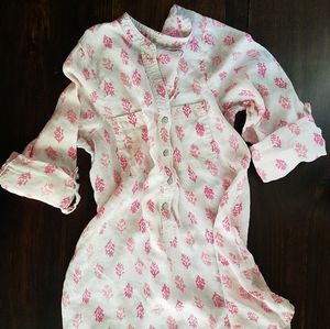 Pink and White Floral Tunic Shirt